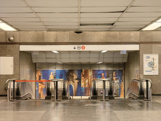 Budapest, M2 metró, Deák Ferenc tér, bélyegkép