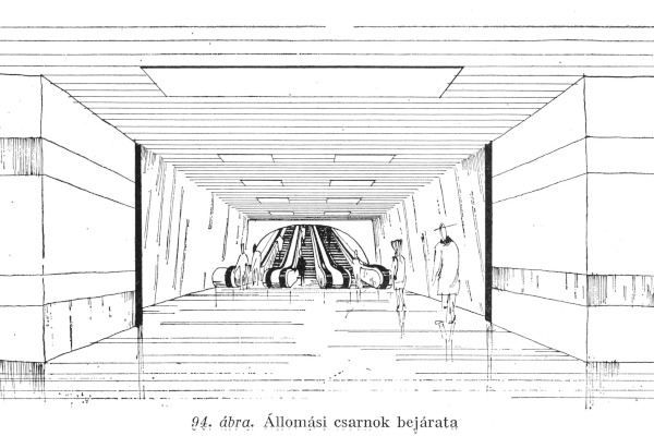 Budapest, M2 metró, állomási csarnok bejárata, bélyegkép