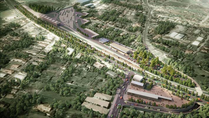 Budapest, M2 metró, H8, H9 HÉV összekötés, Cinkota, látványterv, bélyegkép
