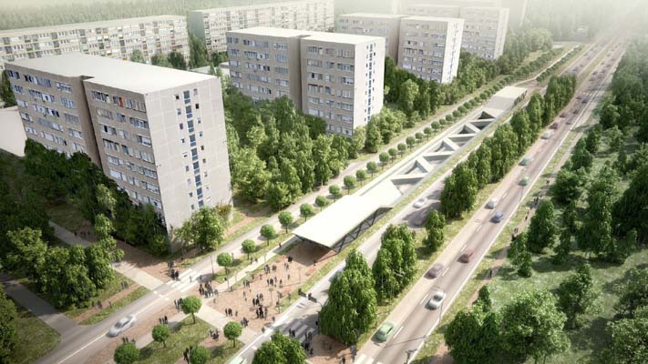 Budapest, M2 metró, H8, H9 HÉV összekötés, Rákosfalva, látványterv, bélyegkép