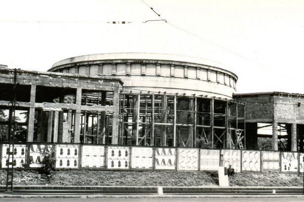 Budapest, M2 metró, Puskás Ferenc stadion, bontás, bélyegkép