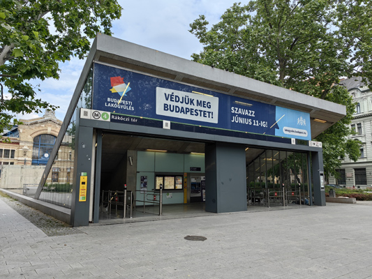 Budapest, M4 metró, Rákóczi tér, bélyegkép