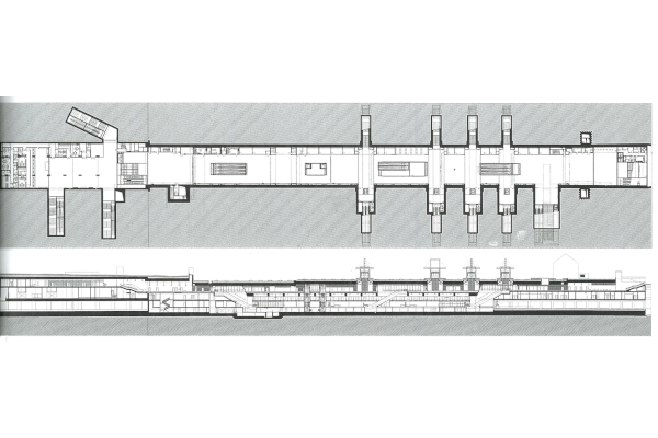 Budapest, M4 metró, Kelenföld vasútállomás, hosszmetszet, bélyegkép