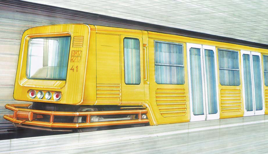 Budapest, M1 metró, tervezett jármű látványterv, Szentpéteri Tibor